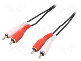 LOGILINK Cable RCA x2 en ambos lados, 5m, negro