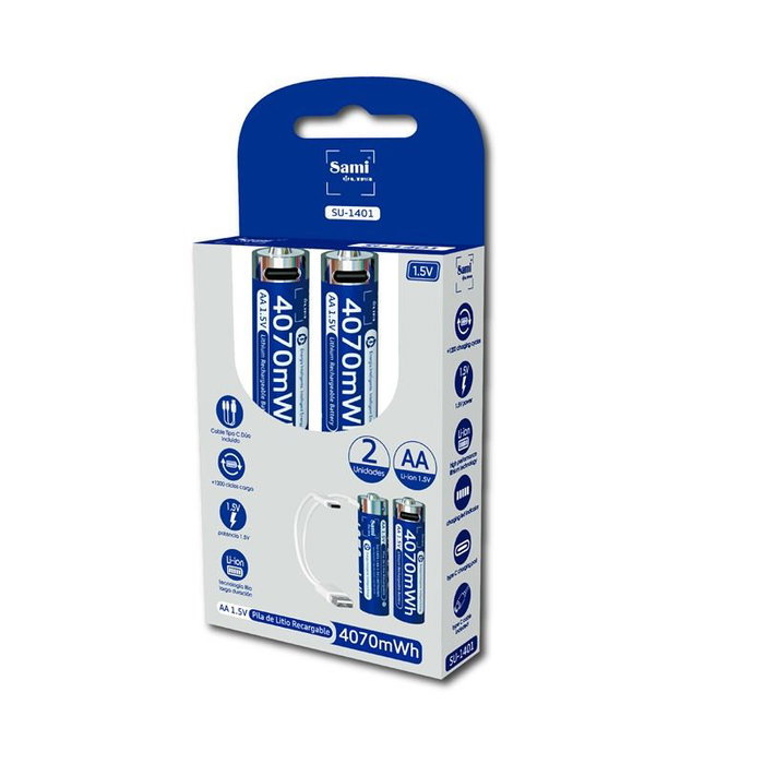 SAMI Pila Sami Ultra recargable AA Li-ion 1.5V 4070mWh en blíster SAMI Pila Sami Ultra recargable AA Li-ion 1.5V 4070mWh en blíster