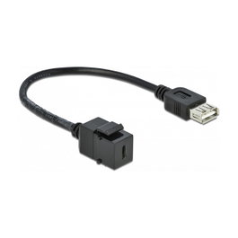 DeLOCK 86384 Módulo Keystone USB C Hembra a USB A Hembra con Cable Plano
