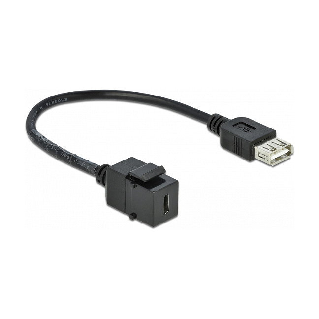DeLOCK 86384 Módulo Keystone USB C Hembra a USB A Hembra con Cable Plano DeLOCK 86384 Módulo Keystone USB C Hembra a USB A Hembra con Cable Plano