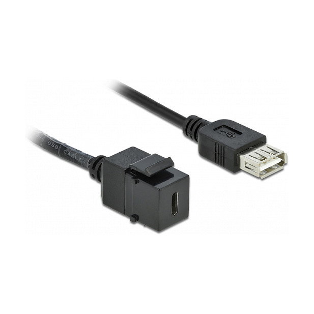 DeLOCK 86384 Módulo Keystone USB C Hembra a USB A Hembra con Cable Plano DeLOCK 86384 Módulo Keystone USB C Hembra a USB A Hembra con Cable Plano