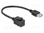 DeLOCK 86384 Módulo Keystone USB C hembra a USB A hembra con cable, Negro