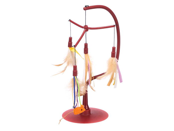 Mascow Juguete para Gato con Plumas de Plástico, 16x26x11 cm (Set de 6)