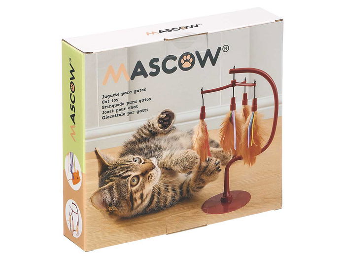 Mascow Juguete para Gato con Plumas de Plástico, 16x26x11 cm (Set de 6)