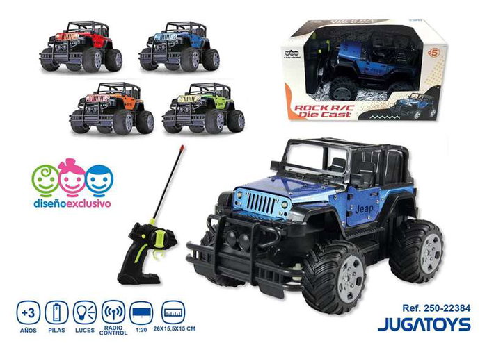 Coche radio control 4x4 metal, con luces escala1:20 . 26x15.5x15cm - modelos surtidos