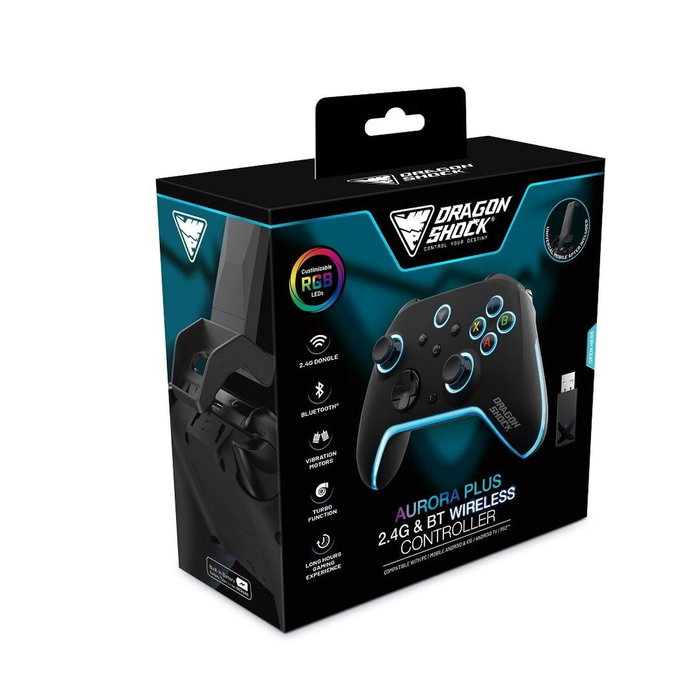 Dragonshock Aurora Plus Gamepad Negro Bluetooth/RF/USB