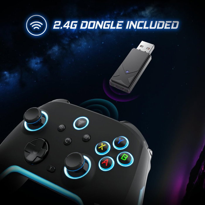 Dragonshock Aurora Plus Gamepad Negro Bluetooth/RF/USB