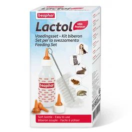 Lactol Kit Biberón con 6 Tetinas y Limpiador para Mascotas