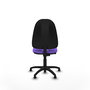 Silla de oficina Algarra con mecanismo Contacto permanente básico tapizada con Tela color Lila. Equipada con Base poliamida negra, Sin brazosy Topes