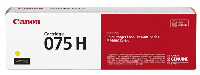 Canon 075HY Toner Amarillo Original para LBP 646CDW / 647CDW y MF 664CDW / 667CDW - 2500 páginas Canon 075HY Toner Amarillo Original para LBP 646CDW / 647CDW y MF 664CDW / 667CDW - 2500 páginas