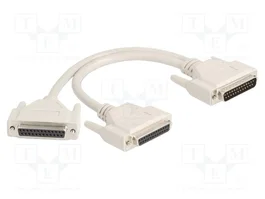 DeLOCK 65959 Adaptador Y-Kabel Splitter D-Sub 25 Pin de 1 x Macho a 2 x Hembra con Tornillos, Beige