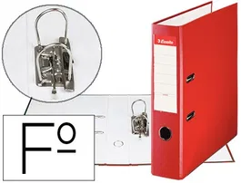 Esselte Archivador de Palanca Folio Lomo 75 mm Rado Rojo Carton Forrado PVC Alta Calidad 285x350 mm