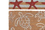 DKD Home Decor Felpudo Mediterraneo Natural Rojo Fibra Coco Goma 40 x 60 x 1.5 cm (6 Unidades)