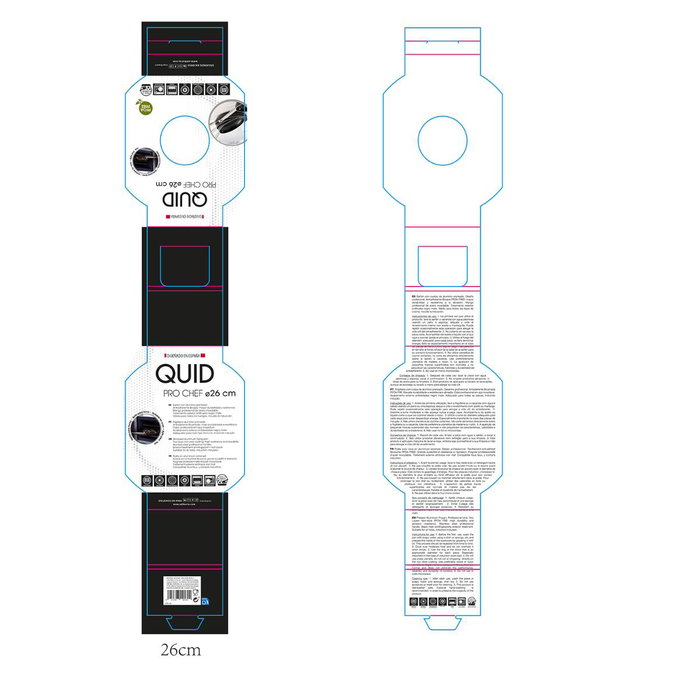 Sartén de Aluminio Estampado Pro Chef Quid 26 cm (6 Unidades)