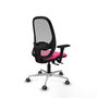 PIQUERAS Y CRESPO Silla de oficina Cilanco con mecanismo Sincro/Traslack, Rosa y Gris
