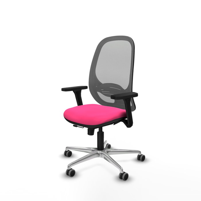 PIQUERAS Y CRESPO Silla de oficina Cilanco con mecanismo Sincro/Traslack, Rosa y Gris