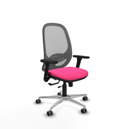 PIQUERAS Y CRESPO Silla de oficina Cilanco con mecanismo Sincro/Traslack, Rosa y Gris