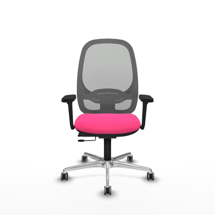 PIQUERAS Y CRESPO Silla de oficina Cilanco con mecanismo Sincro/Traslack, Rosa y Gris