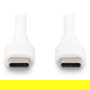 Digitus Cable USB 2.0 Tipo C a C de Silicona, 0.5m, Blanco