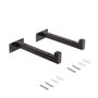 Emuca Juego de soportes para estante de madera Shelf recto de tubo cuadrado, Acero, Pintado negro