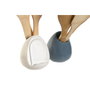 DKD Home Decor Set de 5 Botes para Utensilios con Soporte Móvil, Azul y Blanco