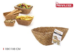 Privilege Cesta Seagrass Rectangular 18 cm x 11 cm x 8 cm (24 Unidades)