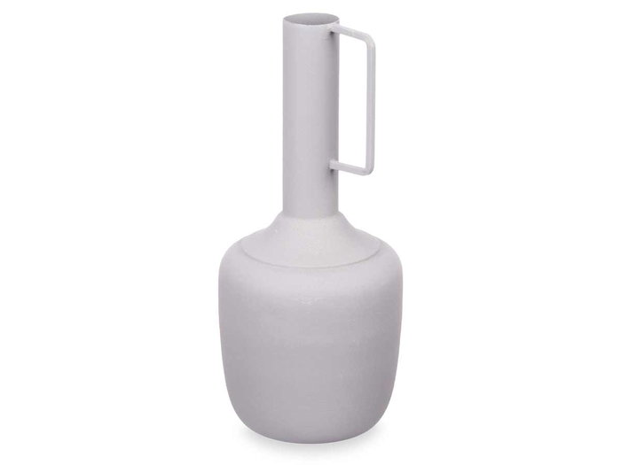 Giftdecor Jarrón Acero Asa Rectangular Gris Pastel