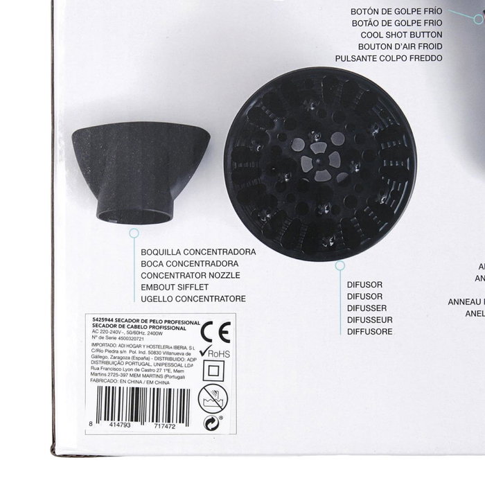 DCook Secador Profesional Gallery Motor AC 2400 W Negro DCook Secador Profesional Gallery Motor AC 2400 W Negro