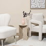 Home Deco Factory Mesa Auxiliar Pietra, Colección Terra Nova, Diámetro 30 cm Altura 50 cm