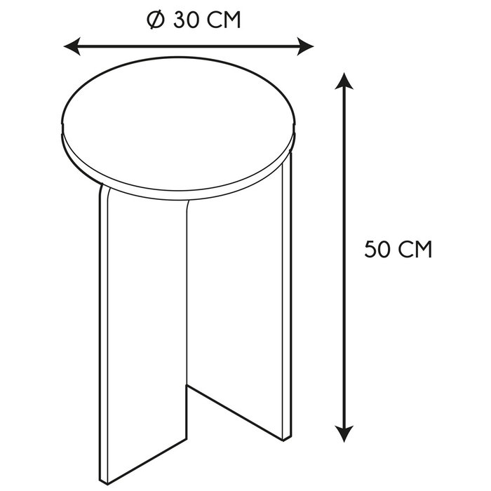 Home Deco Factory Mesa Auxiliar Pietra, Colección Terra Nova, Diámetro 30 cm Altura 50 cm
