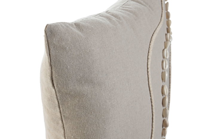 DKD Home Decor Cojín Ivory26 Beige y Blanco con Aplicaciones