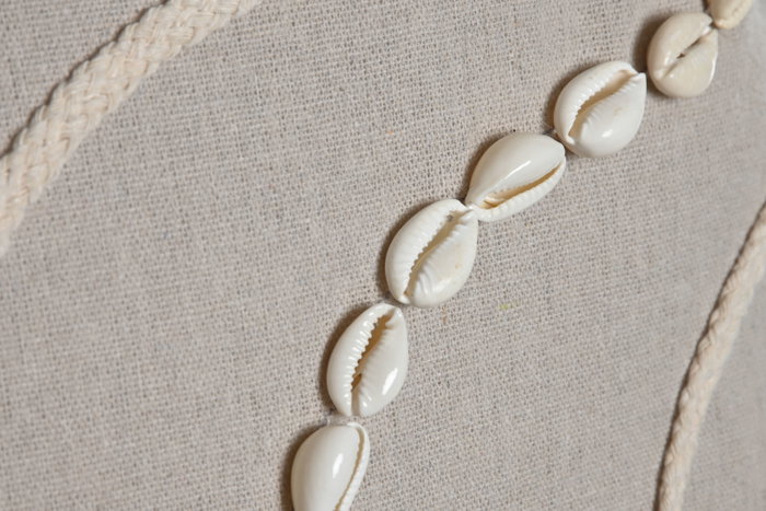 DKD Home Decor Cojín Ivory26 Beige y Blanco con Aplicaciones