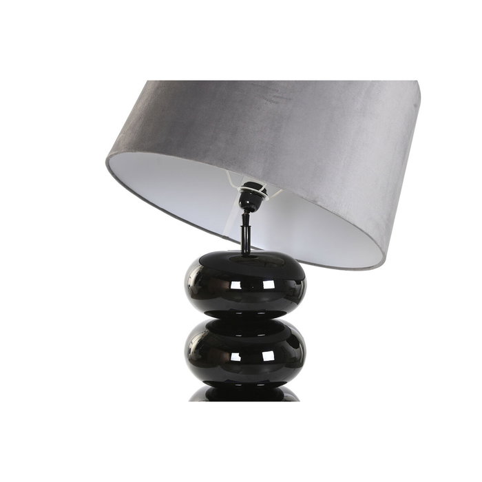 DKD Home Decor Lámpara de sobremesa en acero patinado negro y gris
