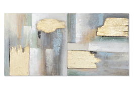 DKD Home Decor Cuadro Moderno Abstracto Multicolor Azul Lienzo MDF 80 x 80 cm (2 Unidades)