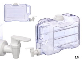 Leknes Dispensador de Agua Plástico Transparente 5,7 L - 34,5x22x12,5 cm (Set de 8)