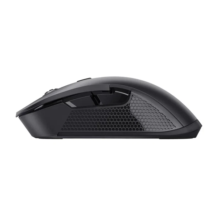 Trust Gaming GXT 923 YBAR Ratón Gaming Inalámbrico para Juegos, Mano Derecha, Recargable, 7200 DPI Ajustable, 6 Botones, Iluminación RGB, RF 2.4 GHz, 50 Horas Batería, Negro