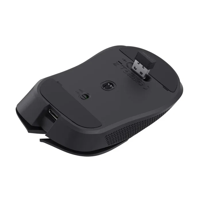 Trust Gaming GXT 923 YBAR Ratón Gaming Inalámbrico para Juegos, Mano Derecha, Recargable, 7200 DPI Ajustable, 6 Botones, Iluminación RGB, RF 2.4 GHz, 50 Horas Batería, Negro