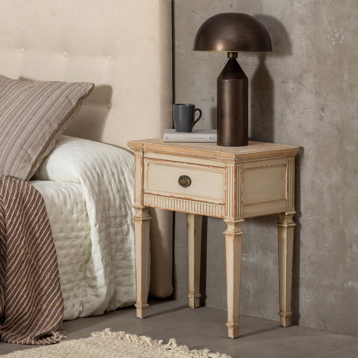 Mesita Natural-Crema Madera 56 X 36 X 68 cm