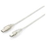 EQUIP Cable USB 2.0 Tipo A a Tipo B 1m 128653 Transparente