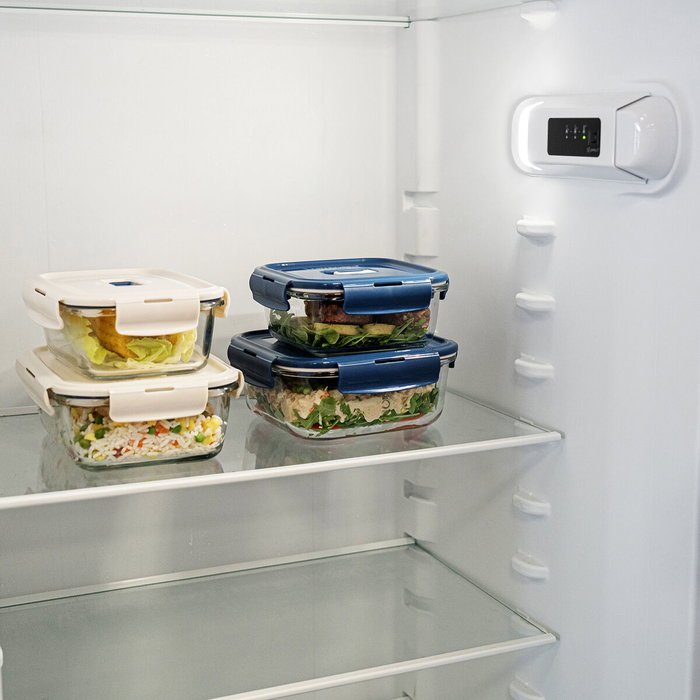 Fiambrera Hermética Luminarc Baltic Azul Vidrio 760 ml (6 Unidades)