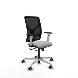 PIQUERAS Y CRESPO Silla de oficina Motilla con mecanismo Sincro/Traslack Gris claro y Negro