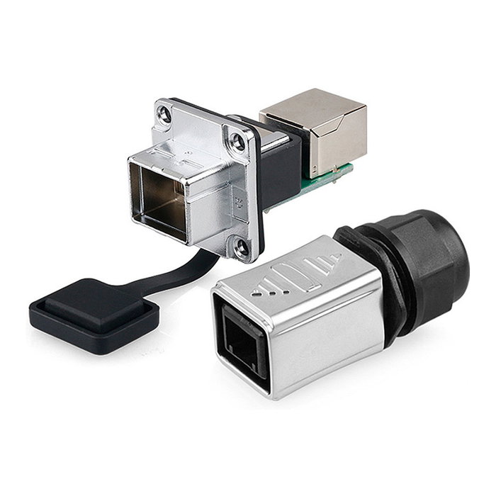 GoodConnections IC06-R301 Conector Industrial S6 con muesca para RJ45 GoodConnections IC06-R301 Conector Industrial S6 con muesca para RJ45