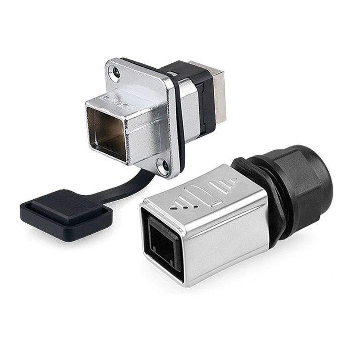 GoodConnections IC06-R301 Conector Industrial S6 con muesca para RJ45 GoodConnections IC06-R301 Conector Industrial S6 con muesca para RJ45