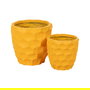 S/2 Macetero Amarillo Cemento Decoración 41 X 41 X 39,60 cm
