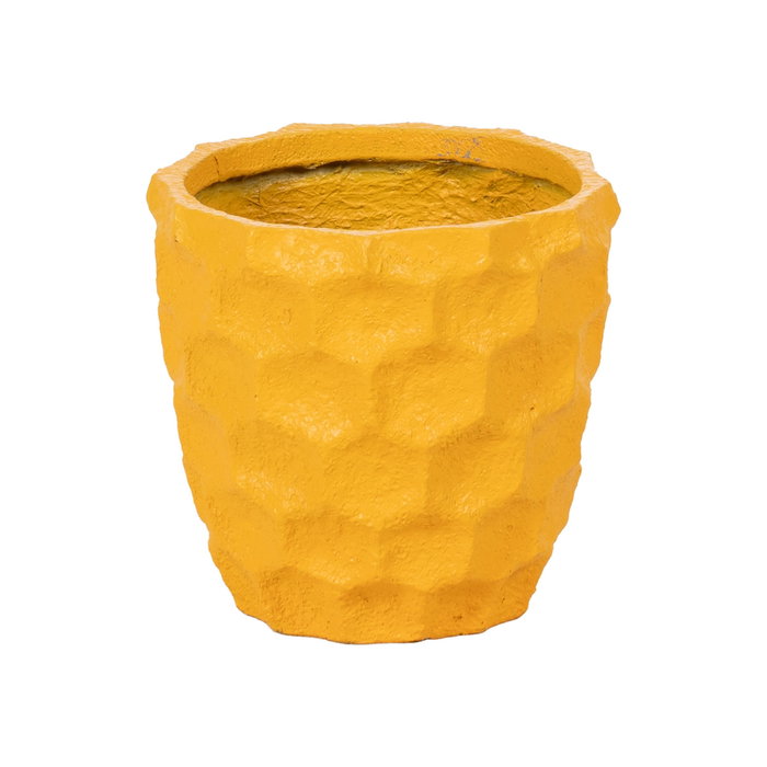 S/2 Macetero Amarillo Cemento Decoración 41 X 41 X 39,60 cm