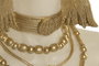 DKD Home Decor Busto Africana Blanco y Dorado en Resina