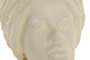 DKD Home Decor Busto Africana Blanco y Dorado en Resina