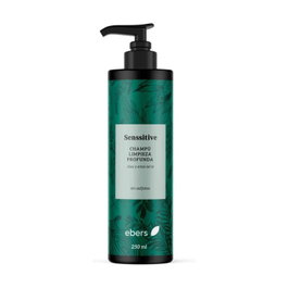 Ebers Champú Sensitive Limpieza Profunda 250 ml con Aloe Vera y Aceite de Árbol del Té