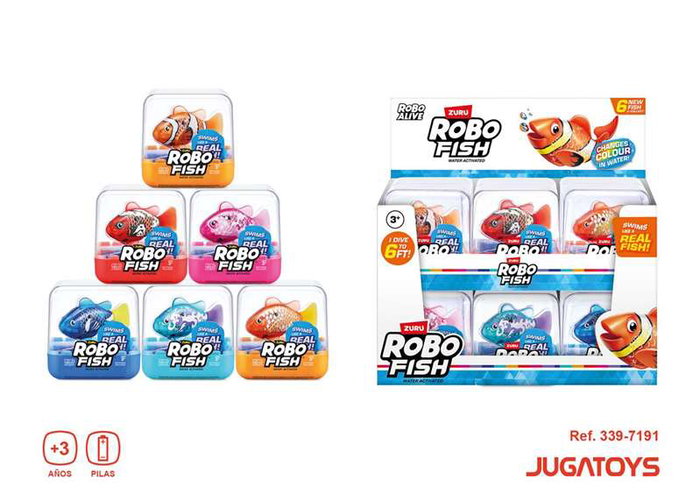 Zuru Pez Robofish, Figura que Nada y Cambia de Color, 7x7x7cm