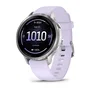 Garmin Venu 4 41mm Plata con correa de silicona lavanda
